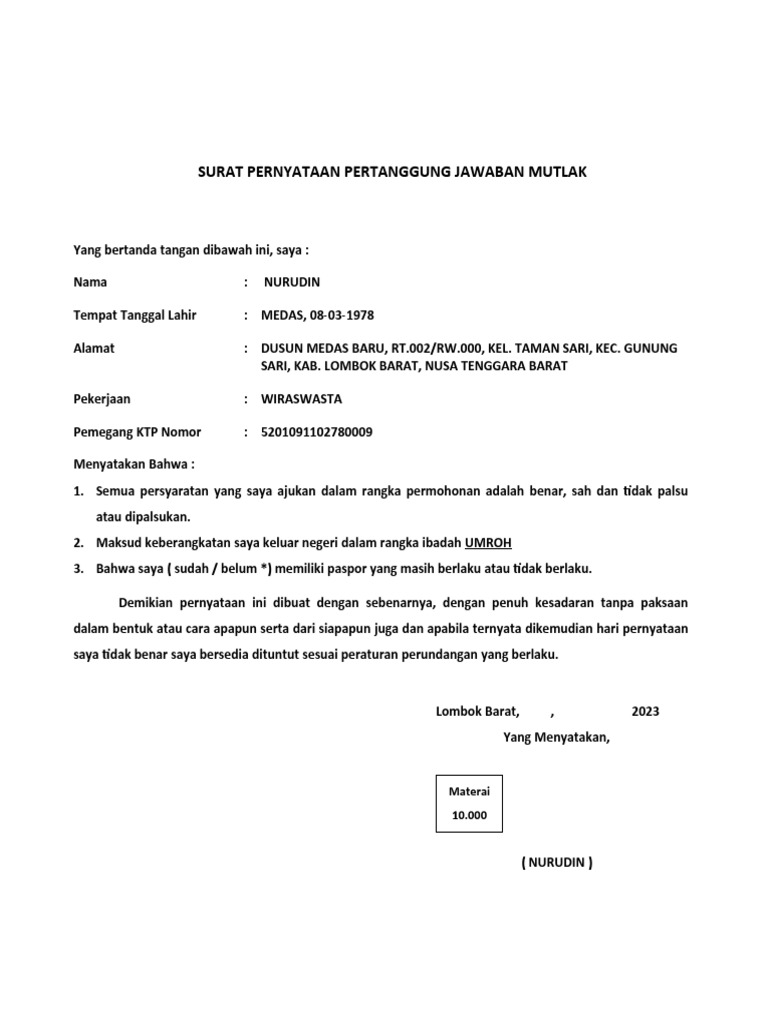 SURAT PERNYATAAN TANGGUNG JAWAB MUTLAK 1  1  .docx