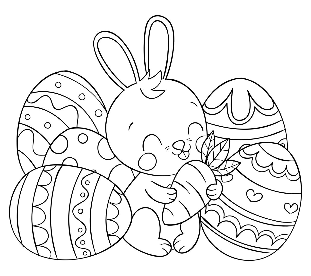 Black White Easter Coloring Worksheets.pdf