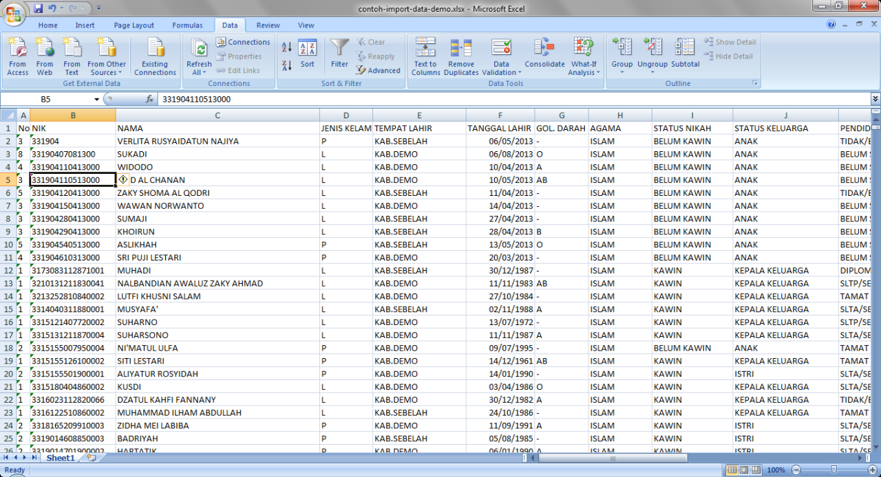 FORM PERKAWINAN Excel.xls