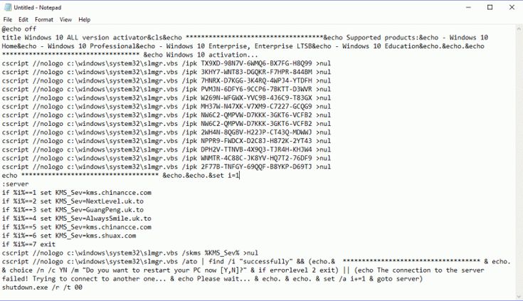 Aktivasi Win10 menggunakan cmd.txt