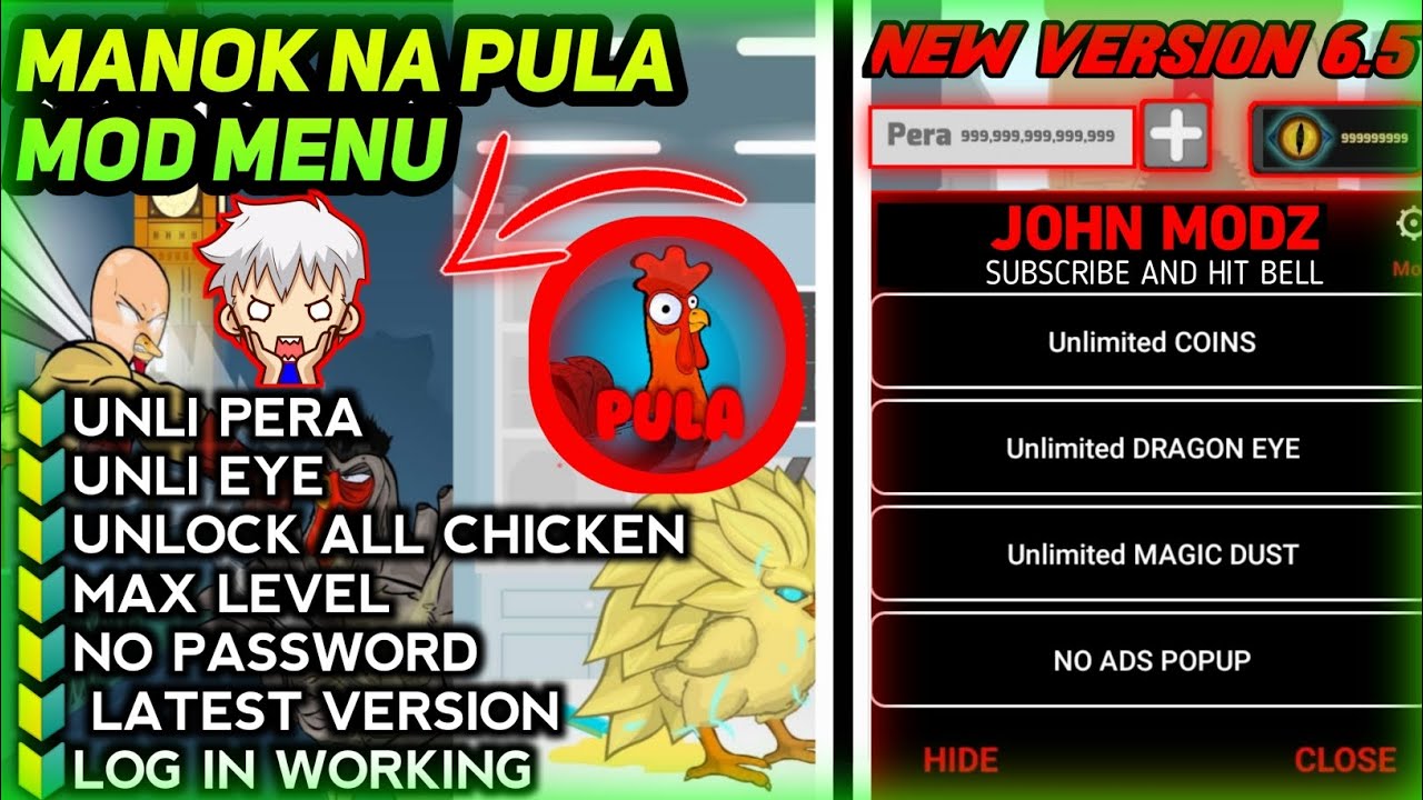 Manok Na Pula MOD APK Unlocks All Chickens At Max Mevel 1000 Latest Version.apk