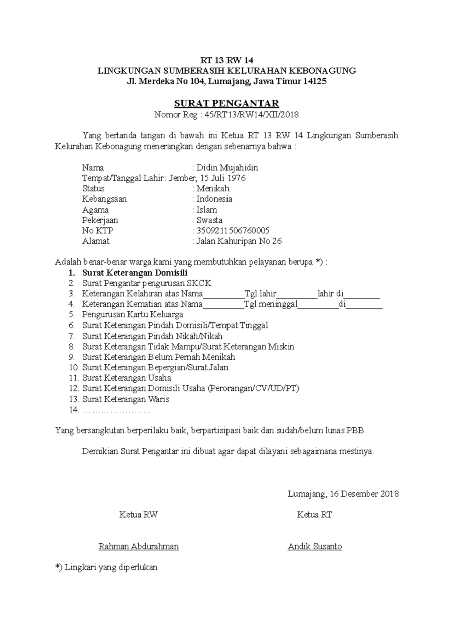 SURAT PENGANTAR RT UNTUK KK-KTP.doc